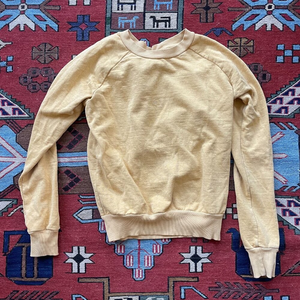 Jungmaven Raglan Pullover Sweatshirt Hemp Cotton Yellow Size Extra Small